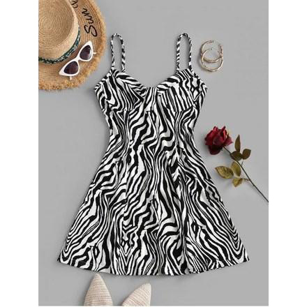 Bustier Zebra Print Cami Dress